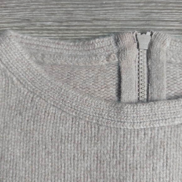 Brunello Cucinelli cashmere knit sweater. Zipper detail on back. Taupe tan M - Picture 5 of 14